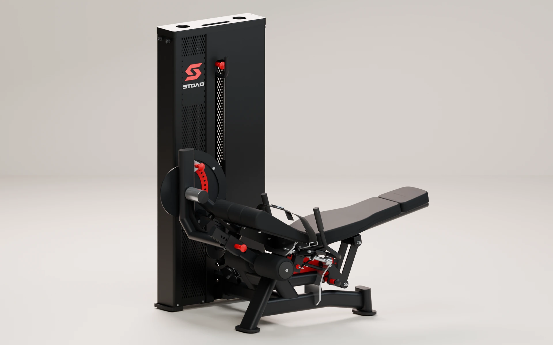 STOAD 01 leg extension with adjustable backrest, in its reclined setup